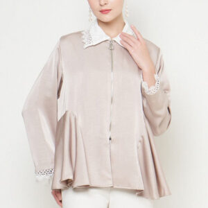 Gamita Zipper Top in Etoupe White